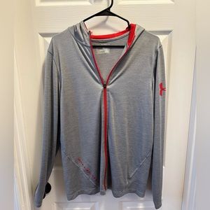 Men's/unisex Gray under armor zip up